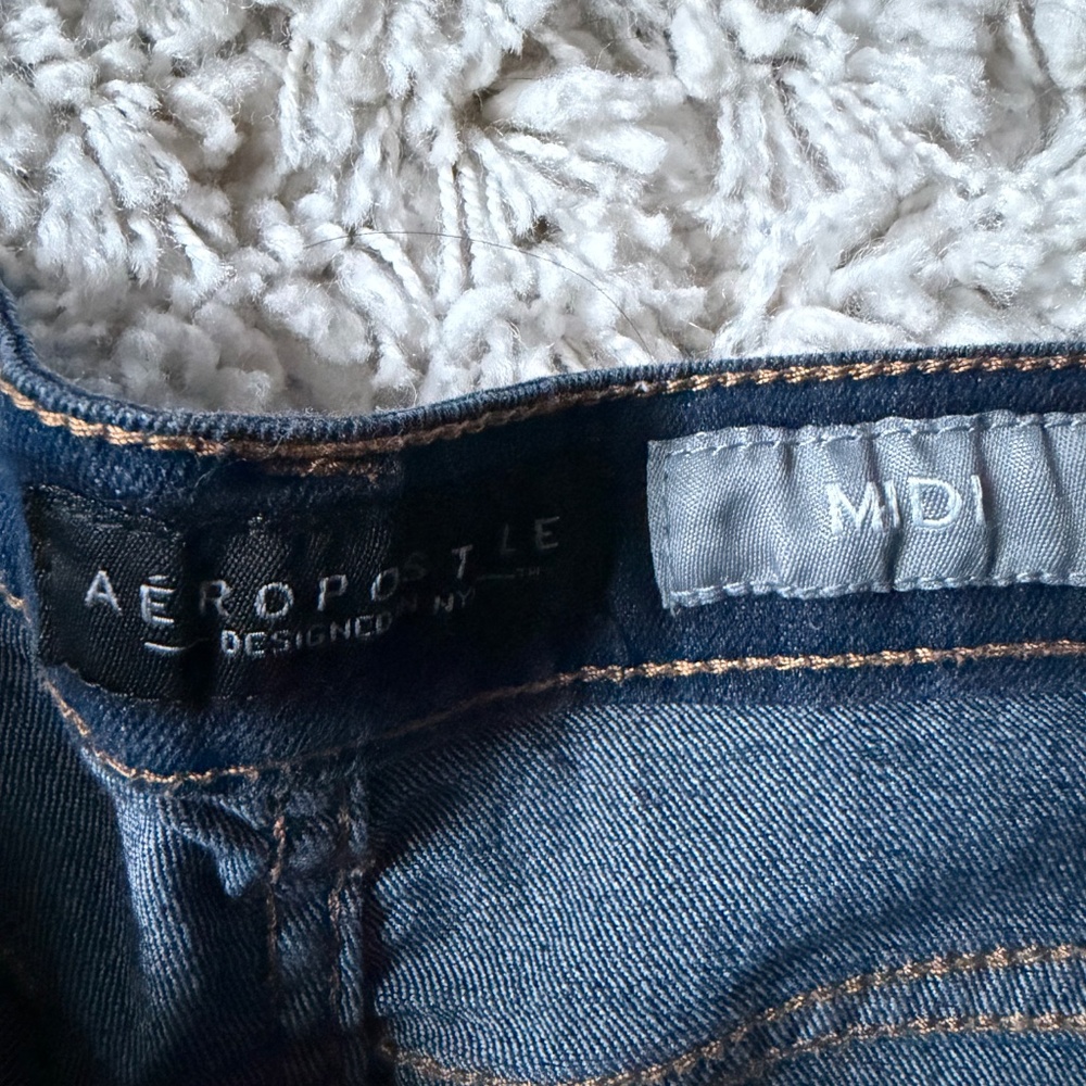 Stylish deep blue Aeropostale Deep Blue all American thick denim women’s summer - Picture 5 of 7